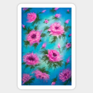 Pink Asters pattern Sticker